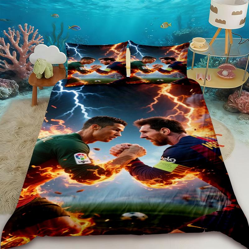 Duvet Cover CR7 Football Star R-Ronaldo Printing Bedding Set Duvet Cover Comforter Bed Youth Kids Girl Boys Gifts