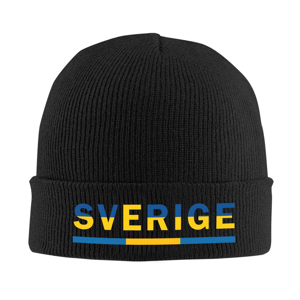Sevrige Sweden Flag Skullies Beanies Caps Unisex Winter Warm Knit Hat Unisex Women Hip Hop Adult Bonnet Hats Outdoor Ski Cap