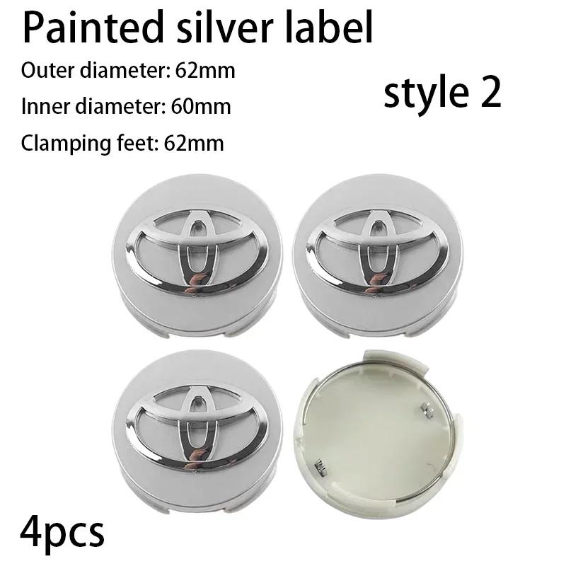 4pcs 57+62mm Car Wheel Center Cap Logo Hub Cover Badge Emblem For Toyota Corolla Yaris CHR Rav4 Auris Avensis Camry Land Cruiser