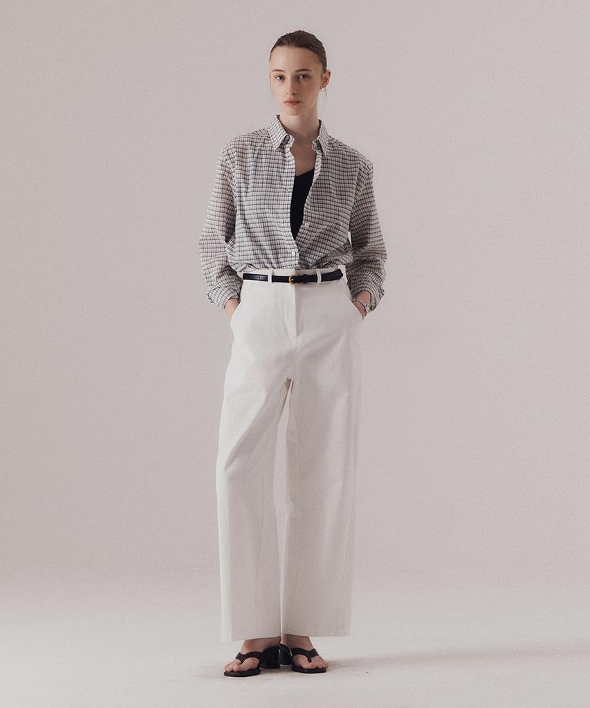 Sillen Structure Cotton Chino Pants (White)