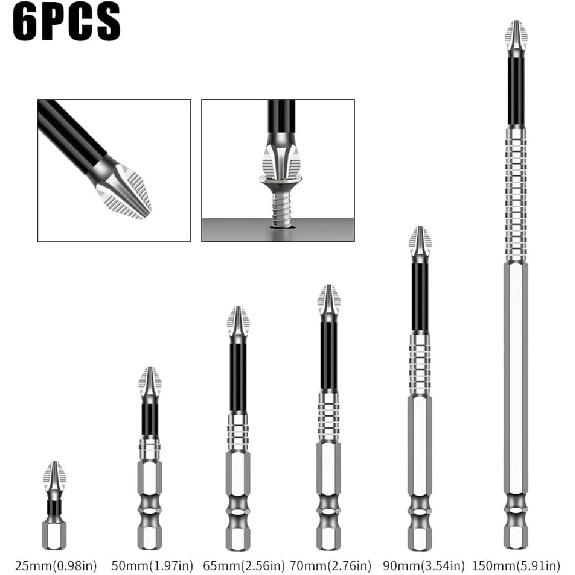 High Magnetic Screwdriver Drill Bit Set,Relaxrich Strong Magnetic Drill Bits For Metal,Lifesparking Anti-Slip Electric Durability Screwdriver Set 25