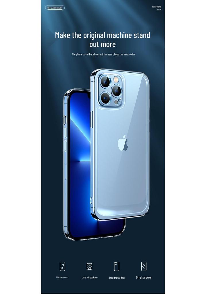 Transparent Soft Shell Case for iPhone 13, 14, 15, 16, and 17: Ultra-Thin, Anti-Fall, Four-Corner Protection