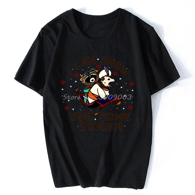 Ich kann dir etwas Müll zeigen, T-Shirt, lustiges Waschbär-Opossum-Liebhaber-Geschenk, Unisex-T-Shirt, Top, Hipster, cooles T-Shirt, Hip Hop, Harajuku, Unisex-T-Shirt