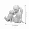 Cute Desktop Dog Figurine Creative Canine Statues Crafts Girl And Dog Statues  Home Decoration