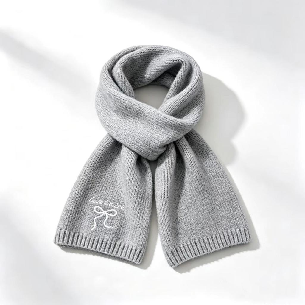 Versatile Cute Puppy Wool Scarf Winter Thickened Warm Day Korean Deer Plush Skin-friendly Knitted Scarf Scarf