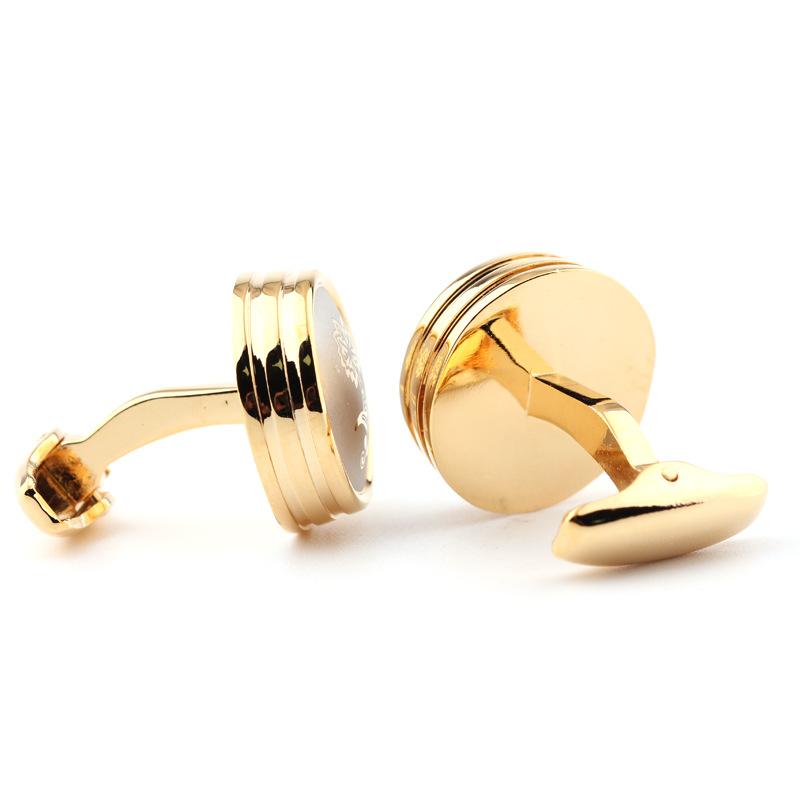 High-End French Shirt Metal Cufflinks, Lathe Round Men'S Shirt Accessories Cuffs, Four Colors Available