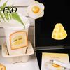 Clear Print Stick Notes Note Pads, Funny Toast Bread Cookie Cheese Design Cute Notepad, 30 Unique Sheets/Pad Self Memo Pad for Home Office Notebook