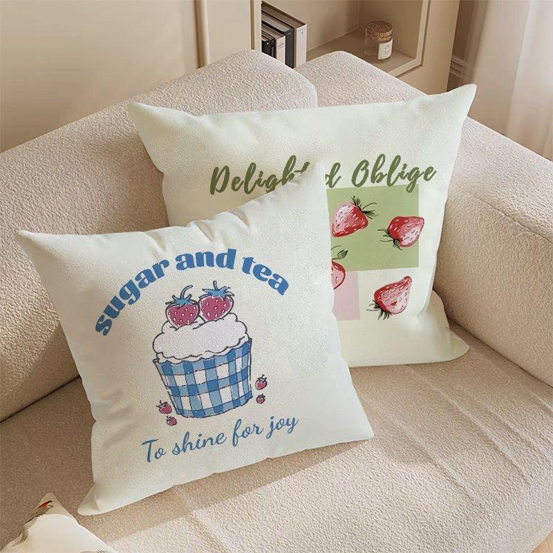 Erdbeerdessert Kissenbezug Ins Wind Kuchen Quadrat Schlafsaal Nickerchen Kissenbezug Sofa Wohnzimmer Kissenbezug