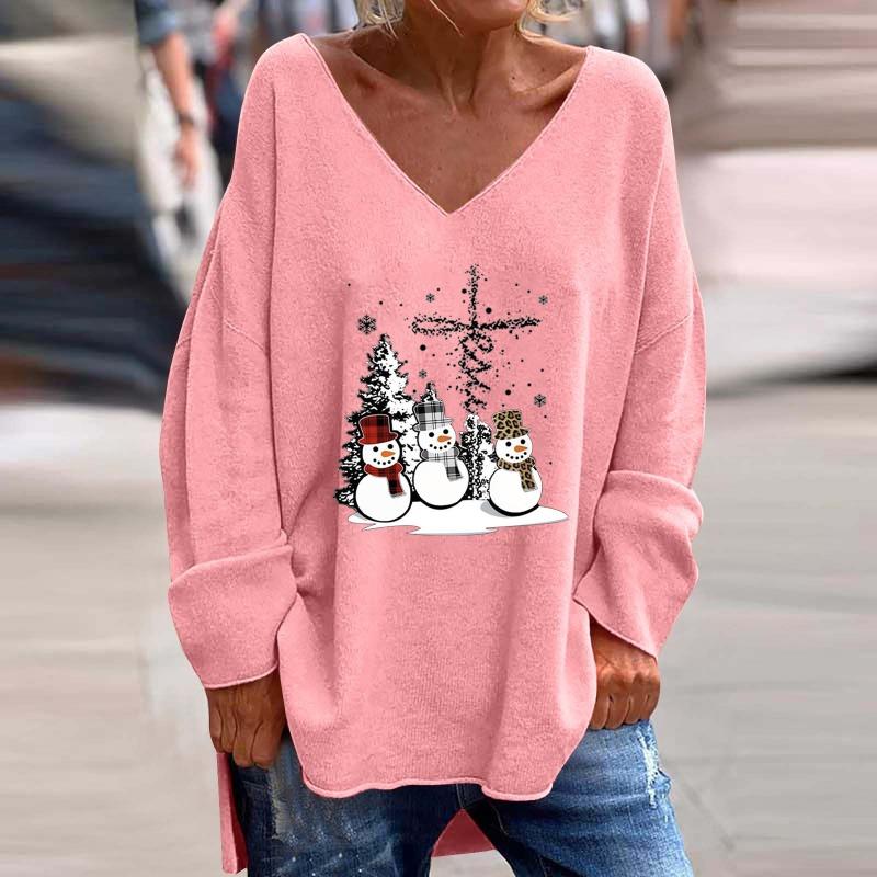 IHUASU Kadın Moda Günlük Uzun Kollu V Yaka Bluzlar ve Gömlekler