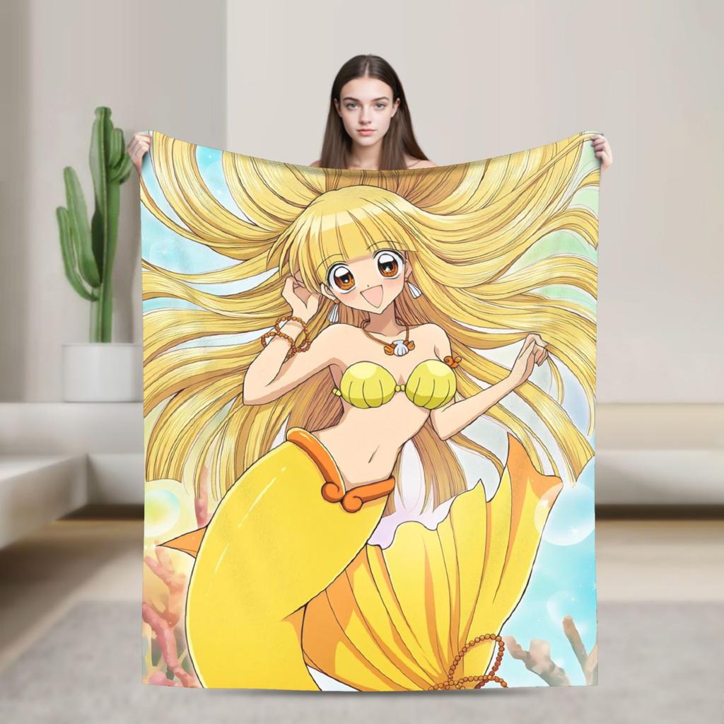 M-Mermaid Melody Pichi Pichi PitchS Blankets Flannel Spring Autumn Lightweight Throw Blanket for Home Outdoor Bedding Throws