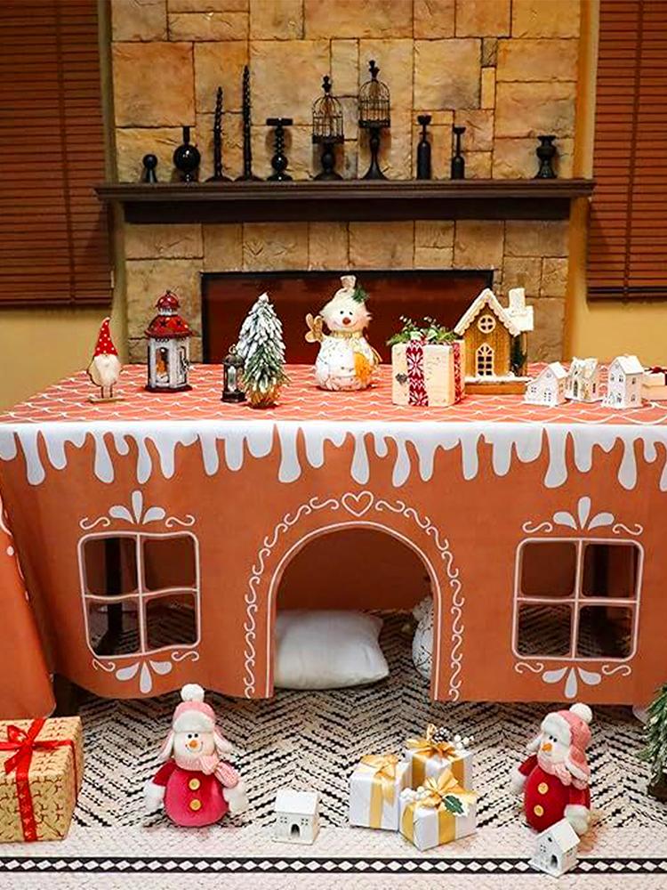 Christmas Decoration Tablecloth Navidad Table Covers Merry Christmas Decorations Holiday Table Cloth House Reusable New Year Pad