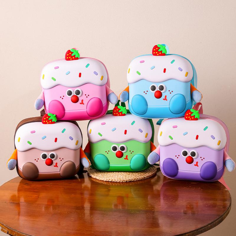 Cute Cake Strawberry Cartoon Children Girls Backpack For School And Outing Use