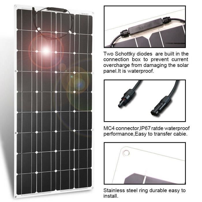Solarpanel - Dokio - 200W - Halbflexibel - Monokristallin - 18V/16V