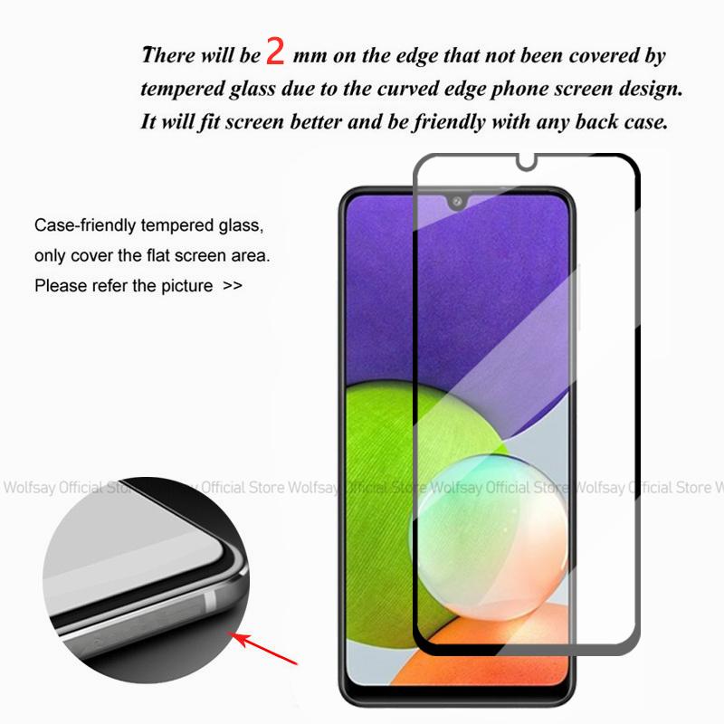 2/4PCS Tempered Glass For Samsung Galaxy A22 4G Screen Protector Samsung Galaxy A12 A22 A32 A52 Full Glue Protector Phone Film