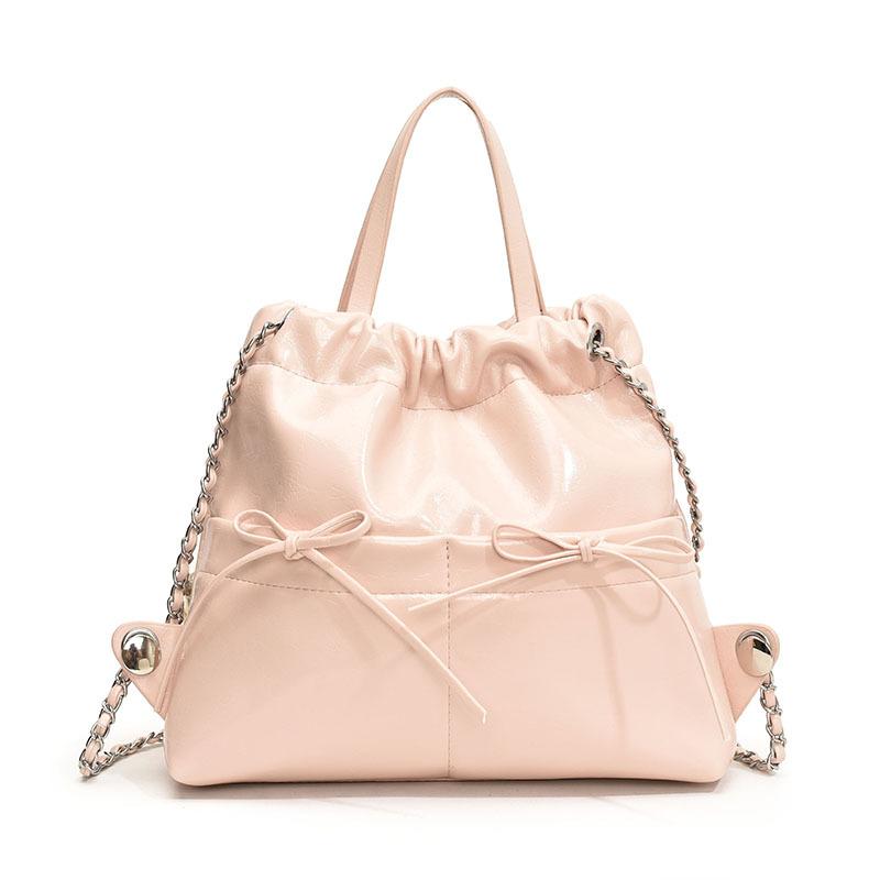 

Весенняя сумка-цепочка с бантом, женская маленькая свежая сумка на плечо, женская модная плиссированная сумка-ведро
