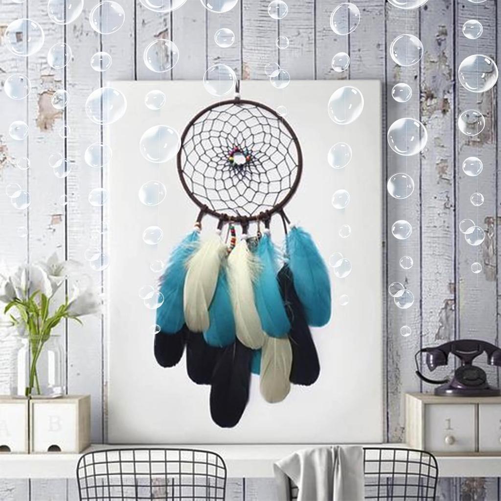 6 Strings Bubbles Garlands Ocean Mermaid Party Decorations - White Bubbles Banner Hanging Streamer Underwater Sea Photo Backdrop Party Supplies