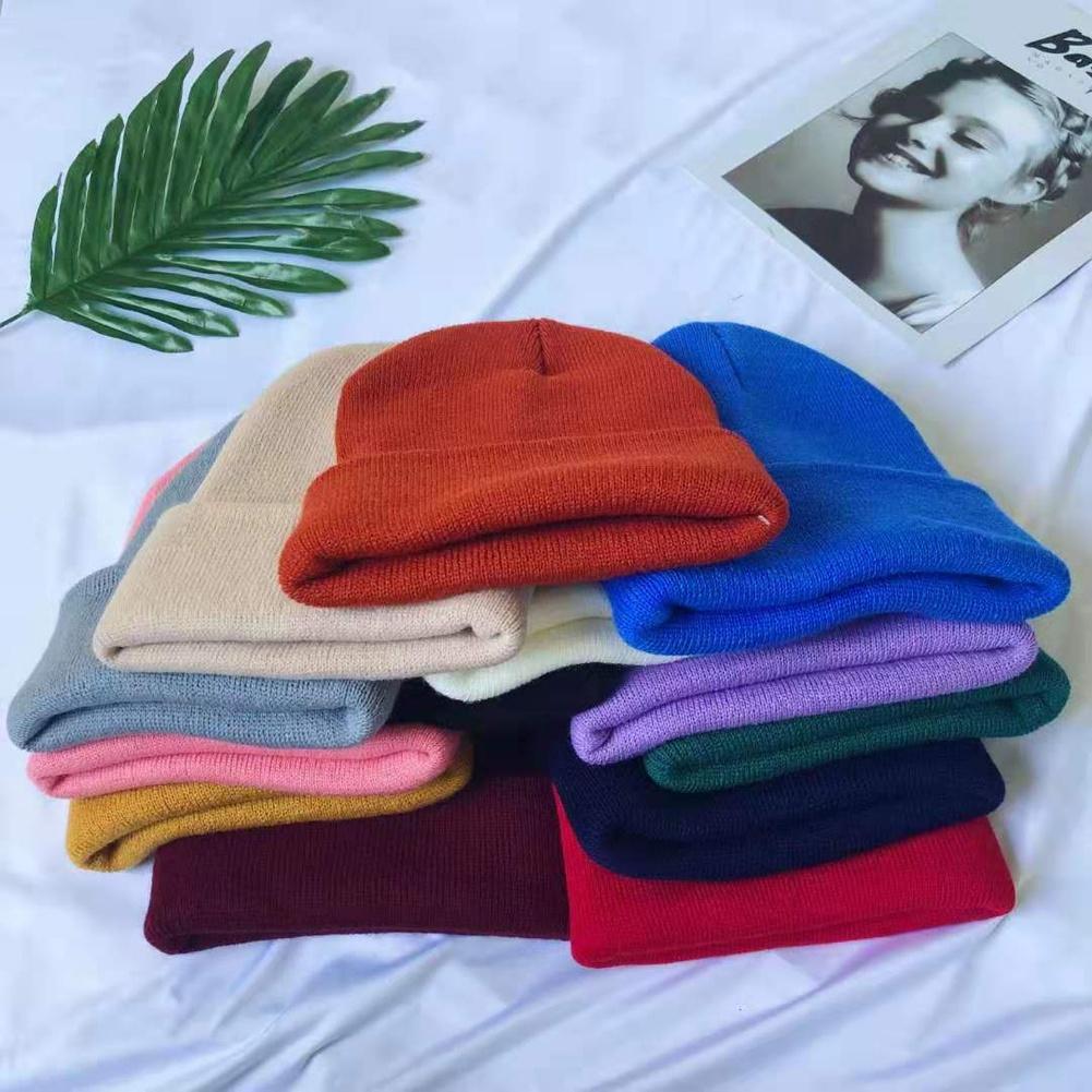 Breathable Fabric Fluorescent Colors Knitted Beanie Winter Dome Hat
