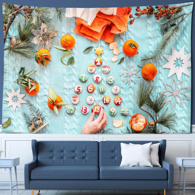 Xmas Tapestry Wall Hanging Christmas Aesthetics Room Decoration Bohemian Psychedelic Mandala Home Dormitory Wall Decoration