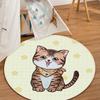 Cartoon Cute Kittens and Puppies Round Carpet Bedroom Rug Floor Mat Living Room Non-Slip Kitchen Door Mat Decorative