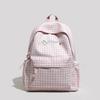 Schoolbag plaid schoolbag female student versatile small fresh junior high school backpack travel backpack tide large capacity college style