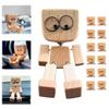 Cute Car Shaking Wooden Man Figurine Interior Wood Ornaments With 12 Magnetic Expressions Handmade Wooden Wiggle Ornament Gift