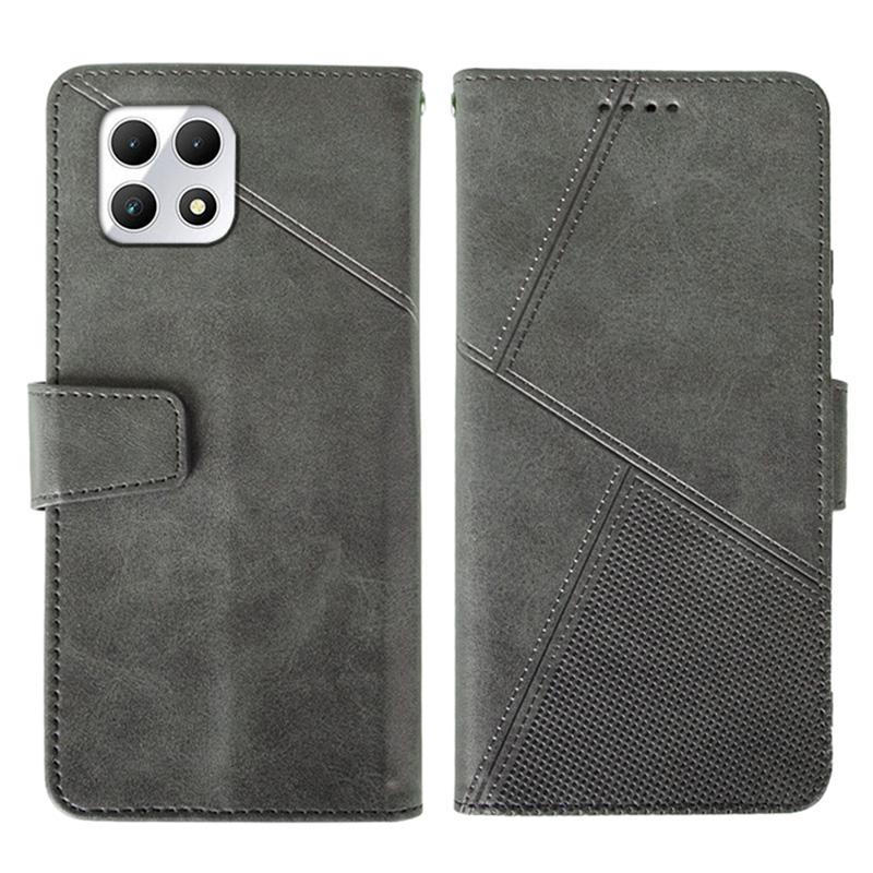 

For T-Mobile REVVL 7/T Phone 2 5G Case Leather Phone Cover Calf Texture Folding Stand Grey