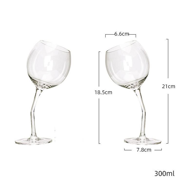 2Pcs 300ml Crystal Goblet Folded Feet Red Wine Glass Cup Burgundy Bordeaux Champagne Glasses Wedding Party Birthday Couple Gifts