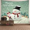 Snowman Snowflake Merry Christmas Tapestry New Year Winter Party Tapestry Wall Hanging Decor for Home Living Room Bedroom Dorm