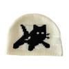 New Pure Wool Kitten Knitted Hat Women's Autumn and Winter Warm Fashion Versatile Casual Face Small Pullover Hat