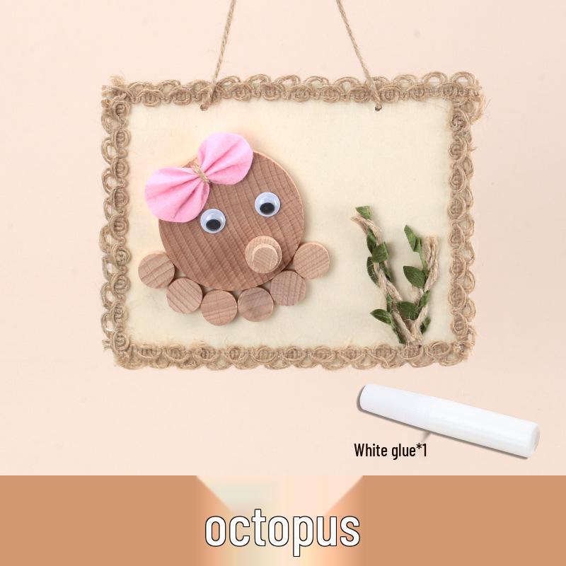 Dziecięcy zestaw do samodzielnego wykonania ramki na zdjęcia z naturalnego plastra drewna