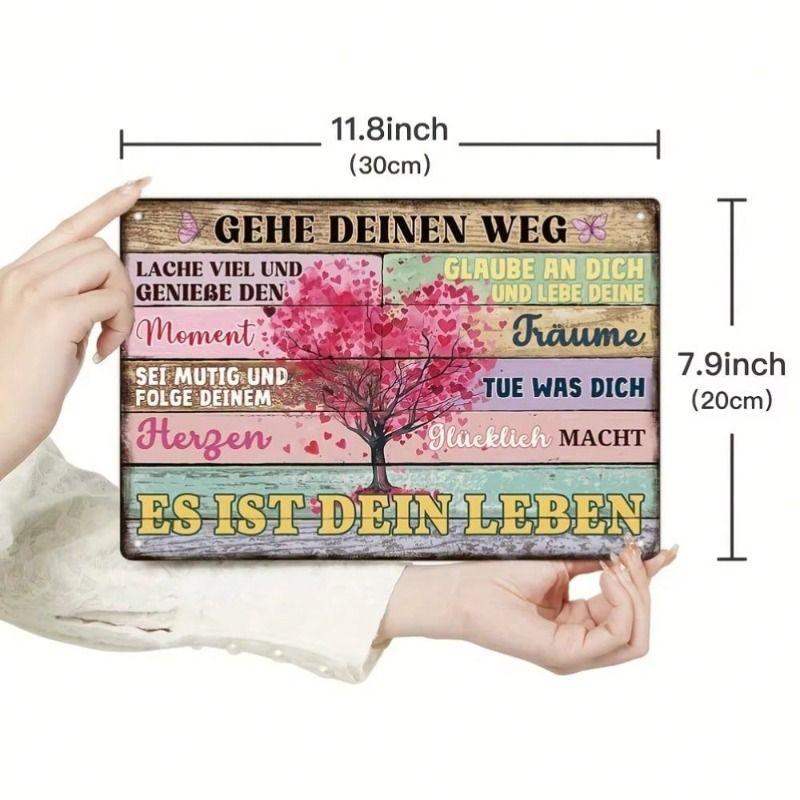 1 pc Retro Metal Wall Art Decor, Vintage Tin Sign for Office Living Room, 8x12 inches