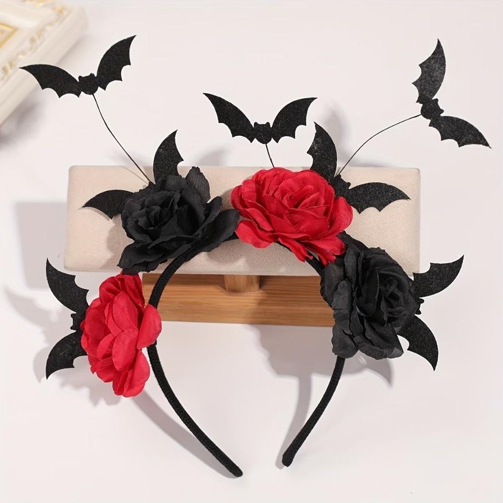 Spider Web Halloween Headband Black Artificial Flowers Party Role-playing Accessory  Dress Up