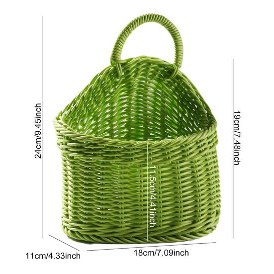 Storage Basket Breathable Minimalist Design Plastic Hanging Woven Rattan Basket for Home