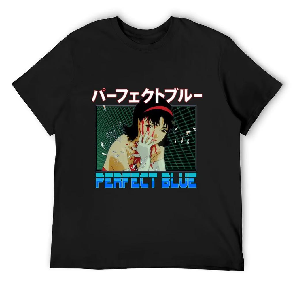 Trends Sommer 2025 Cosplay Neutrales Perfektes Blau T-Shirt Geschenk Horror Anime Manga Perfect Blue Mima Kirigoe Weiches T-Shirt