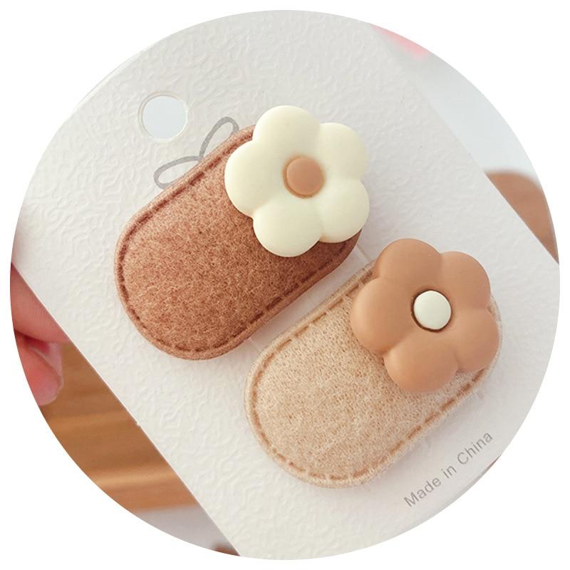 2pcs Korean Style Cute Flower Kids Hair Clips Girls Kawaii Hair Accessories Baby Hair Clips Mini Newborn Photography