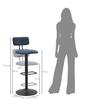 Bar Stool With Lift Light Navy Cm 41X47,5X85-106,5(Seat Cm 61-83) Set 2Pcs