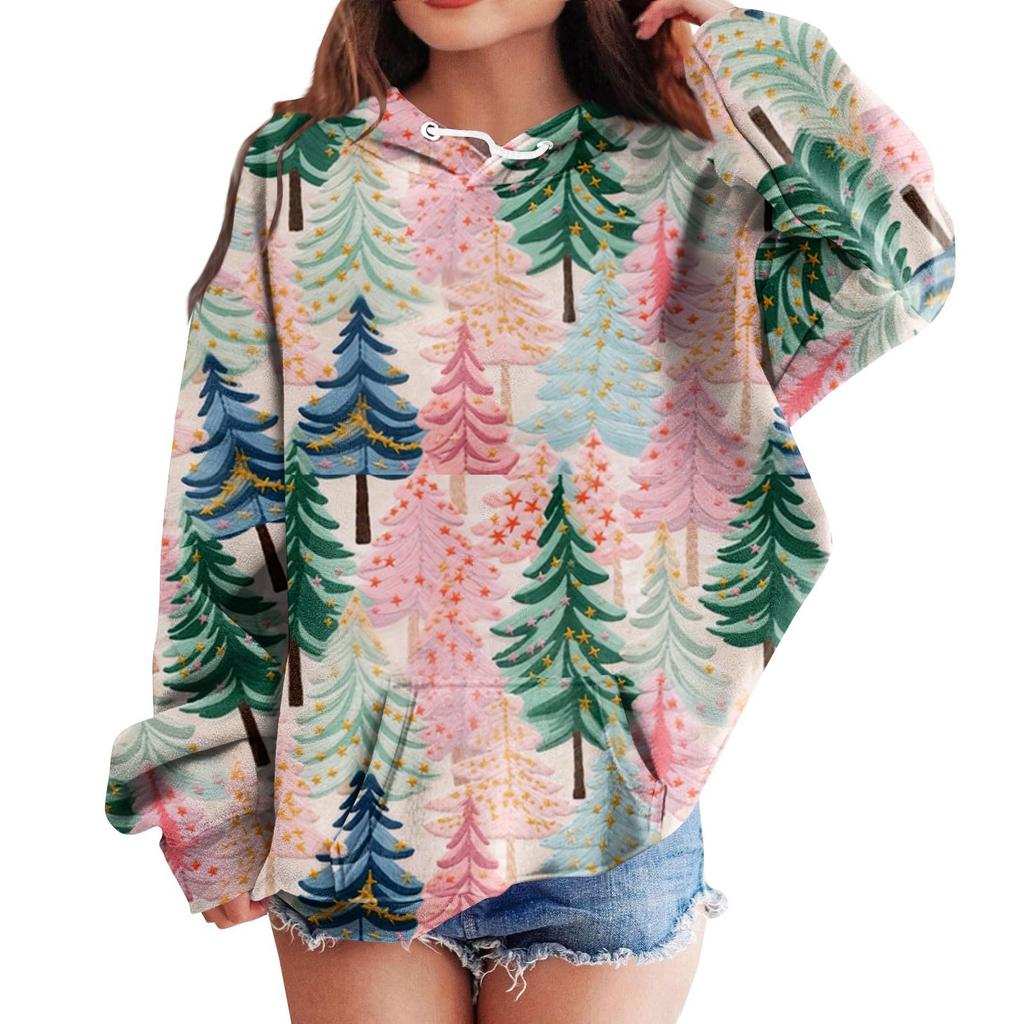 Moletons infantis com estampas soltas de Natal Camisa esportiva com capuz Camisa esportiva da moda