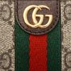 Gucci Ophidia Presbyopia Logo Pruhovaný Web Plátno Záplata Kožený Držák na Karty Držák na Karty Unisex Párový Styl Ebenové Dřevo/Hnědá