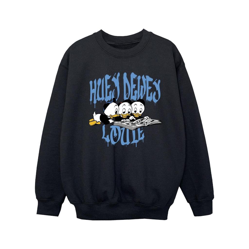 Disney Girls Huey Dewey Louie Reading Sweatshirt