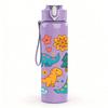 1PC Colorful Dinosaur Group Pattern 750ml Color Plastic Sports Water Bottle Leakproof Flip Straw Lid Suitable for Sports Office Home Use