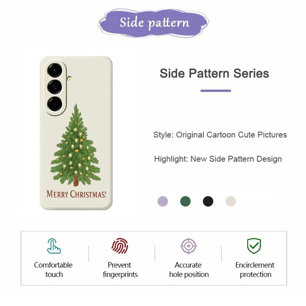 For Samsung Galaxy A56 5G Case Christmas Tree Pattern Printing Straight Edge TPU Phone Back Cover