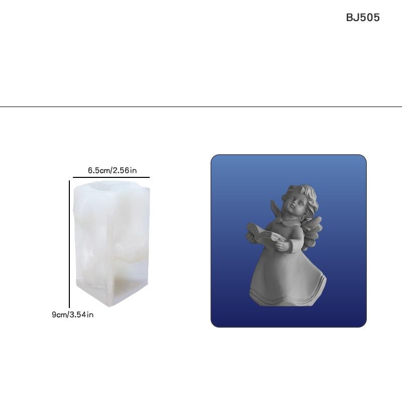 Epoxy Resin Flower Wreath Angel Girl Silicone Mold Creative DIY Angel Aromatherapy Candle Mold Home Decoration