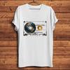 Erde Mond System auf BandLustiges Nostalgisches T-ShirtRundhals Lässiges Kurzarm-T-ShirtUnisex Geek TeeAtmungsaktiver Kein Rissiger Druck