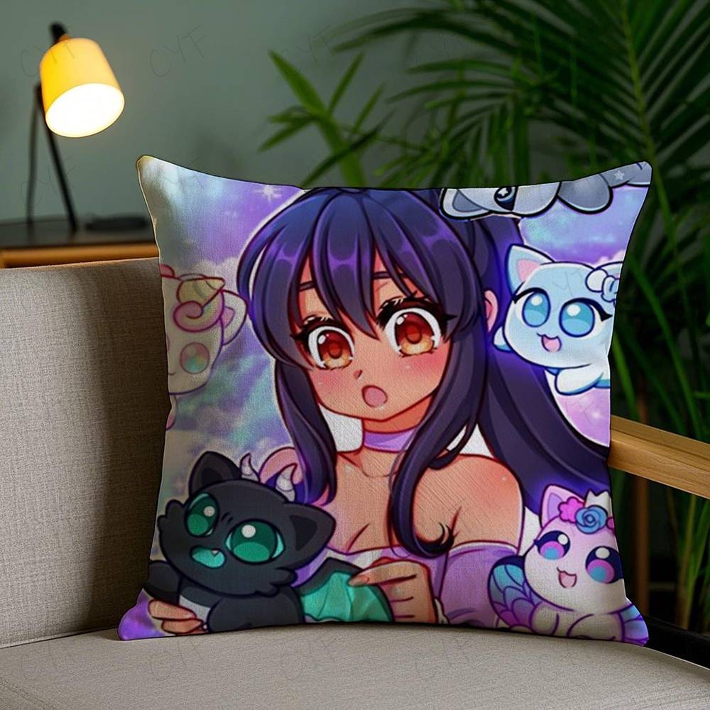 Aphmau Meow Anime Cats Pillow Case Safe Custom Photo Pillow, Anti-Fade Brushed Fleece Cushion, Maternal & Infant Safe.