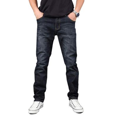 Hiloyaya Men's Denim Pants, Stretch, Distressed Finish, American Casual Style, Men's Jeans,
