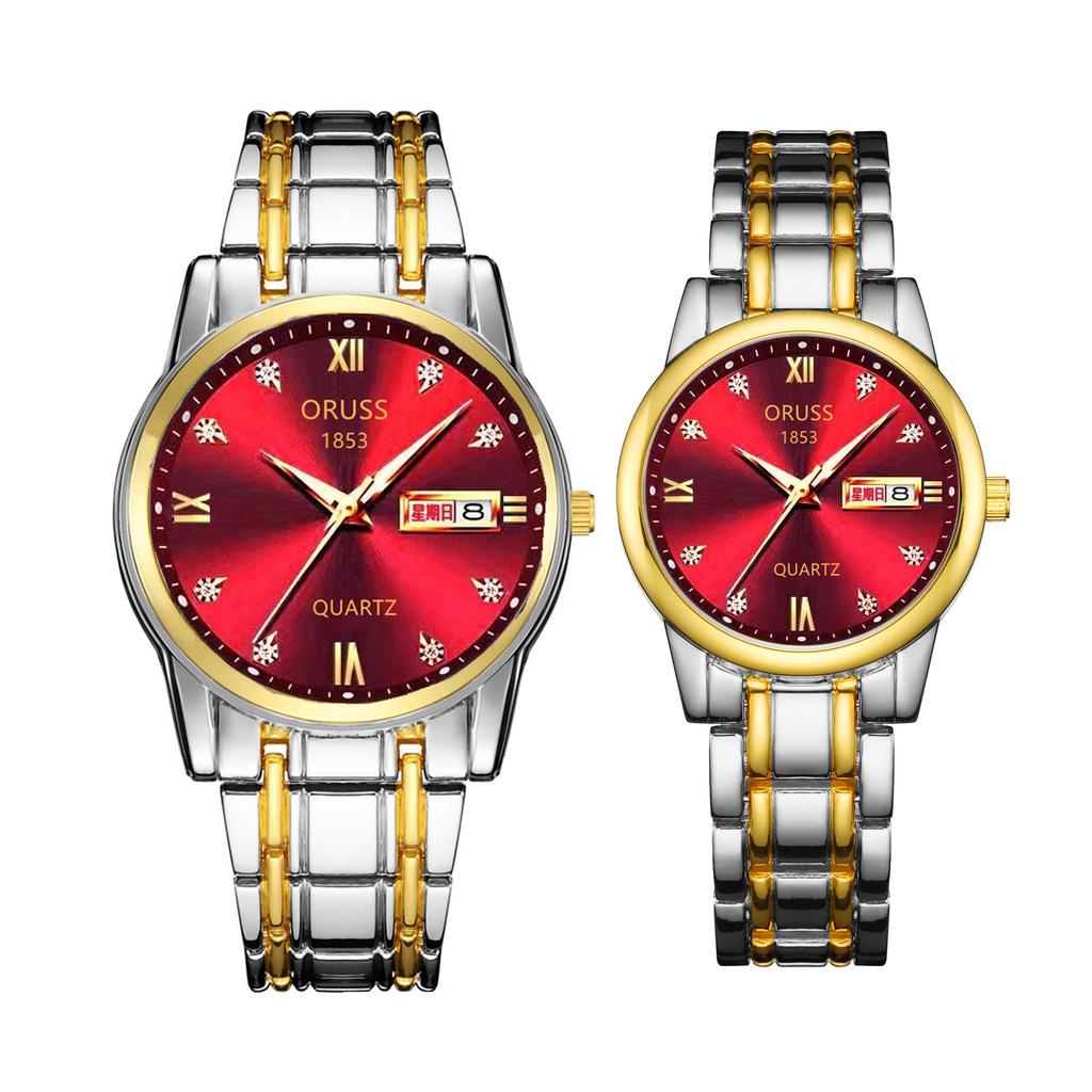 Gold Watch Simulation Watch Atmospheric Business Waterproof Luminous Calendar Watch Men'S Couple Watch Quartz Watch