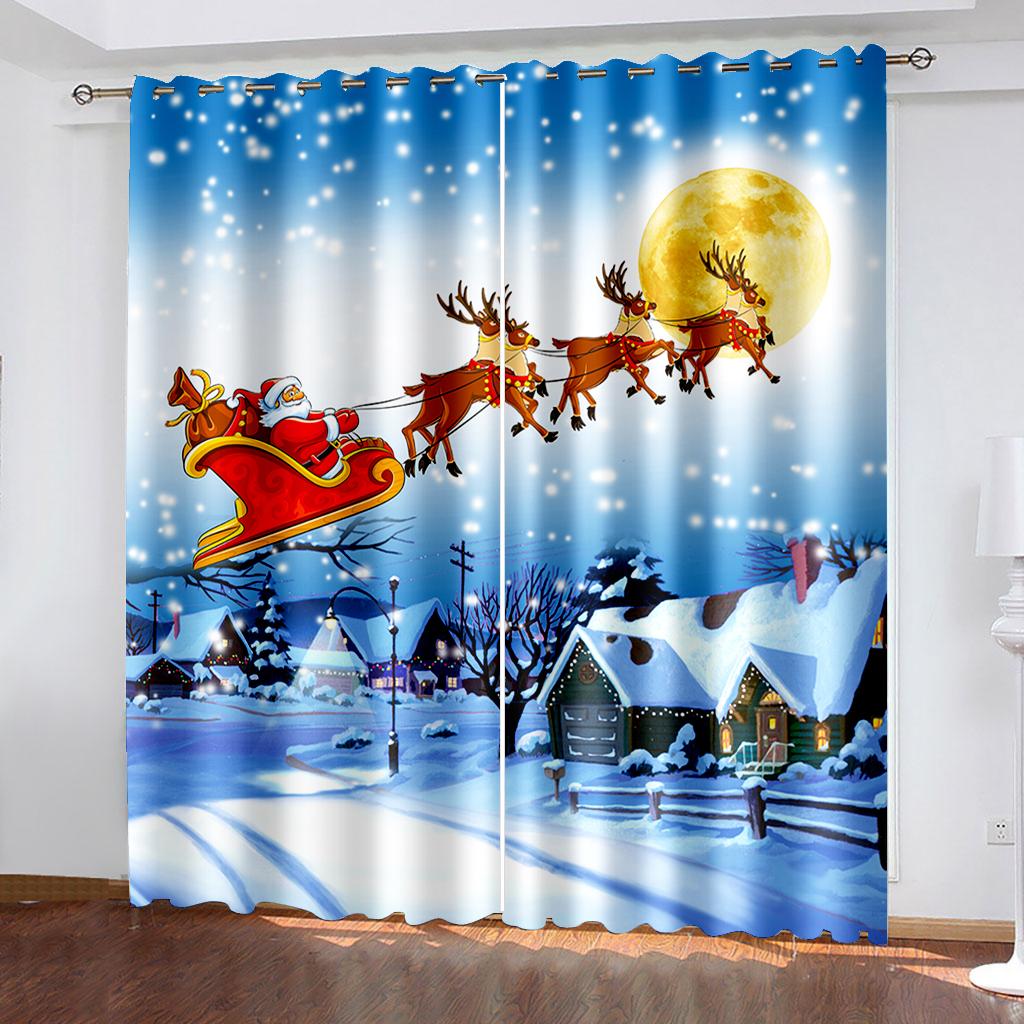 

Зимний пейзаж со снегом на берегу озера, оконные шторы для гостиной, кухонные шторы для спальни, декоративные панели для драпировки 100W130H(CM)40x51in&Grommet Top