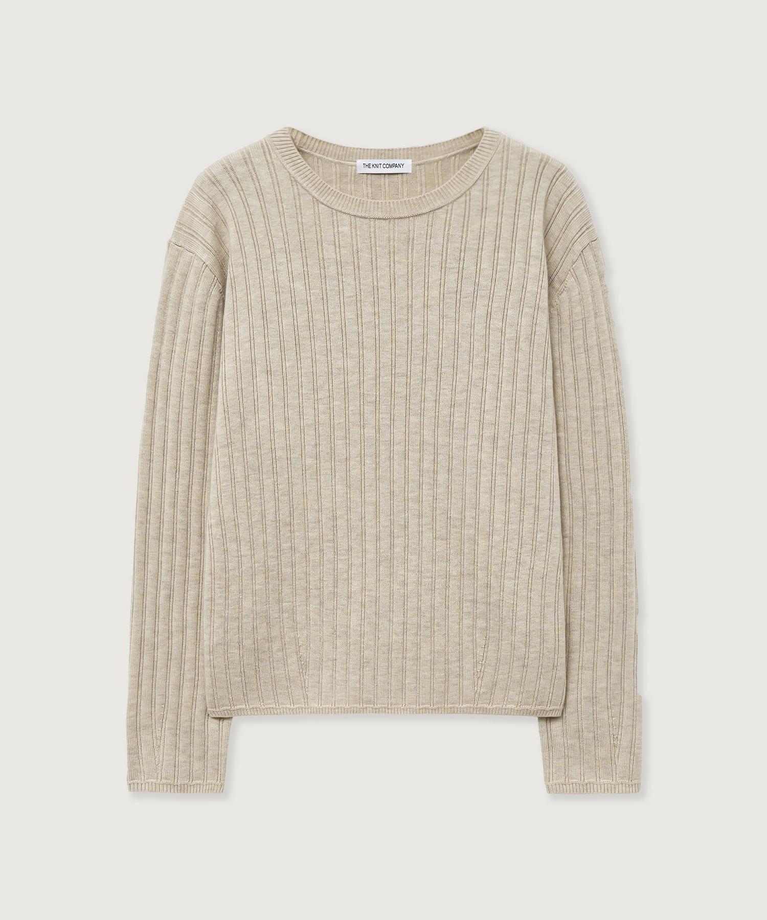 The Knit Company (W) Wool Blend Ribbed Knit 3 Colors Purple/S