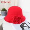 Woolen Cap With Floral Embellishments For Autumn Winter Fashion Girls