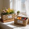 Pastoral Style Handwoven Succulent Flower Pot Basket for Home Décor